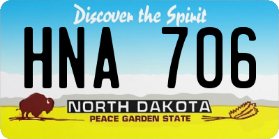 ND license plate HNA706