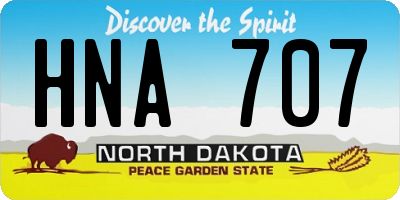 ND license plate HNA707