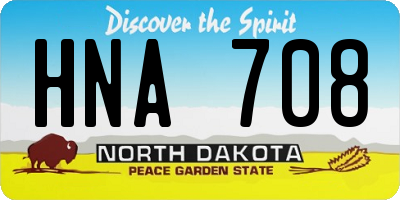 ND license plate HNA708