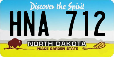 ND license plate HNA712