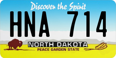 ND license plate HNA714