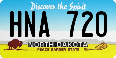 ND license plate HNA720