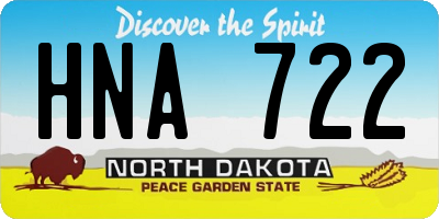 ND license plate HNA722