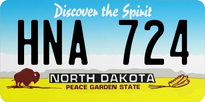 ND license plate HNA724