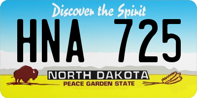 ND license plate HNA725