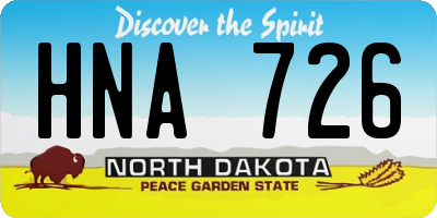 ND license plate HNA726