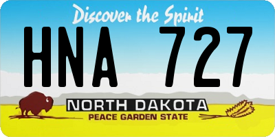 ND license plate HNA727