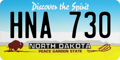 ND license plate HNA730