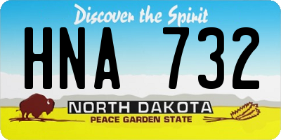 ND license plate HNA732