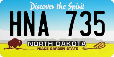 ND license plate HNA735