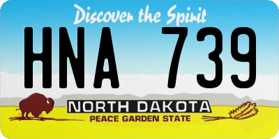 ND license plate HNA739
