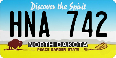 ND license plate HNA742