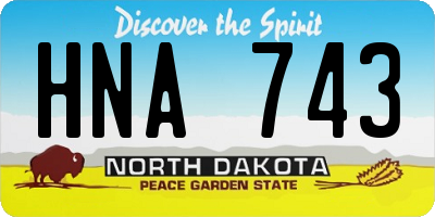 ND license plate HNA743