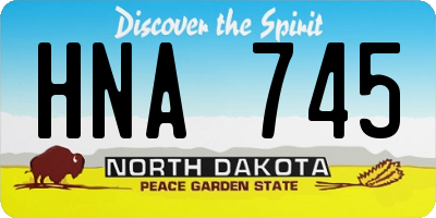 ND license plate HNA745