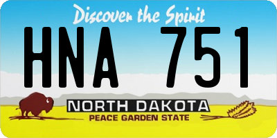 ND license plate HNA751