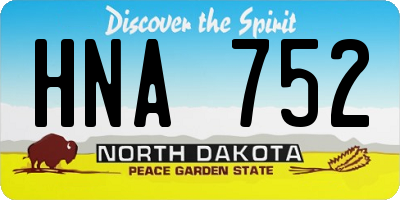 ND license plate HNA752