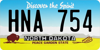 ND license plate HNA754