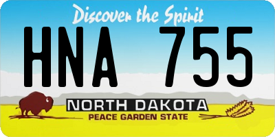 ND license plate HNA755