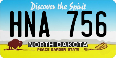 ND license plate HNA756