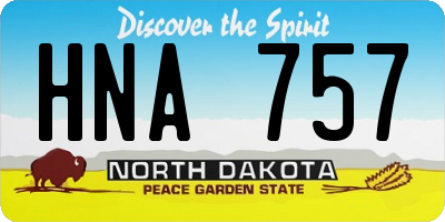 ND license plate HNA757