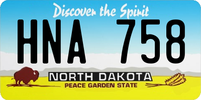 ND license plate HNA758