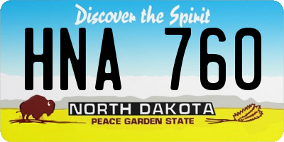 ND license plate HNA760