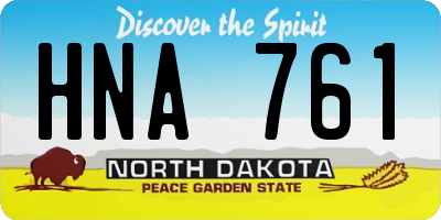 ND license plate HNA761