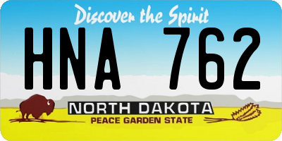 ND license plate HNA762