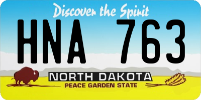 ND license plate HNA763