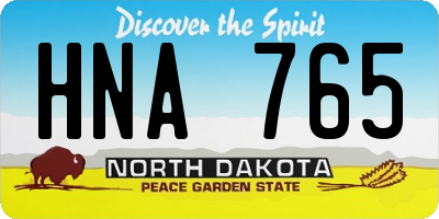 ND license plate HNA765