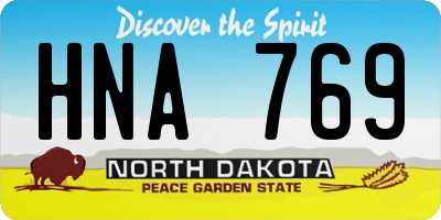 ND license plate HNA769