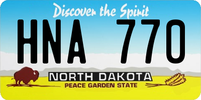 ND license plate HNA770