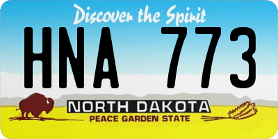 ND license plate HNA773