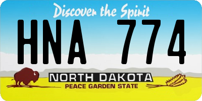 ND license plate HNA774