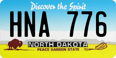 ND license plate HNA776