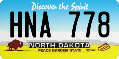 ND license plate HNA778