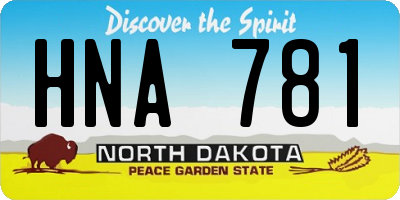 ND license plate HNA781