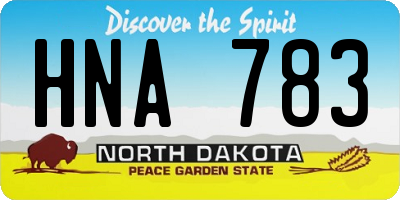 ND license plate HNA783