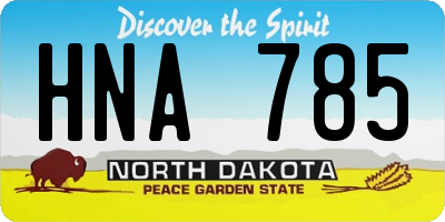 ND license plate HNA785