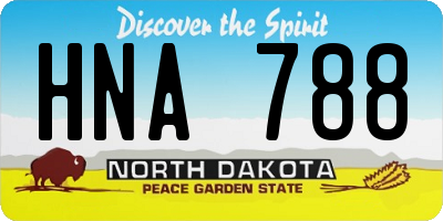 ND license plate HNA788