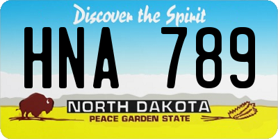 ND license plate HNA789