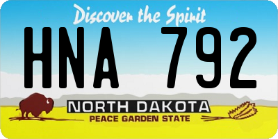 ND license plate HNA792