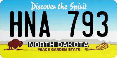 ND license plate HNA793