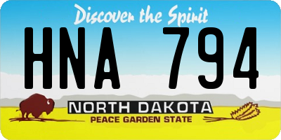 ND license plate HNA794