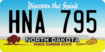 ND license plate HNA795