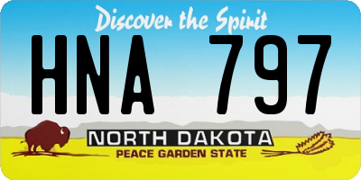 ND license plate HNA797