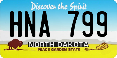 ND license plate HNA799