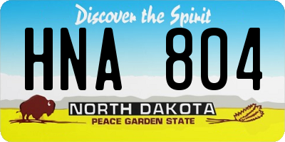 ND license plate HNA804