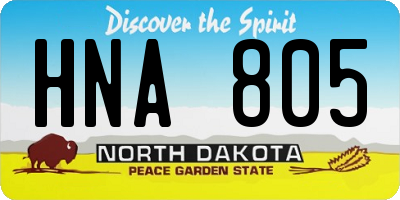 ND license plate HNA805