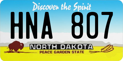 ND license plate HNA807